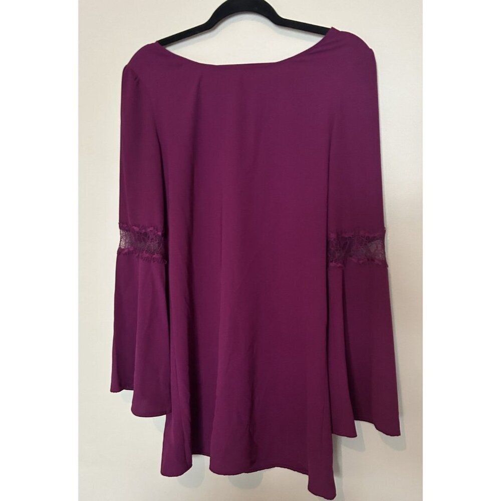 Nordstrom Purple Bell Sleeve Lace Cut Out Long Sleeve Dress Scoop Back Medium